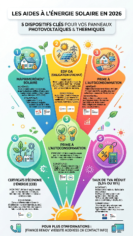 Infographie des aides pour le solaire