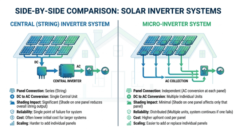 Infographie onduleur vs micro onduleur