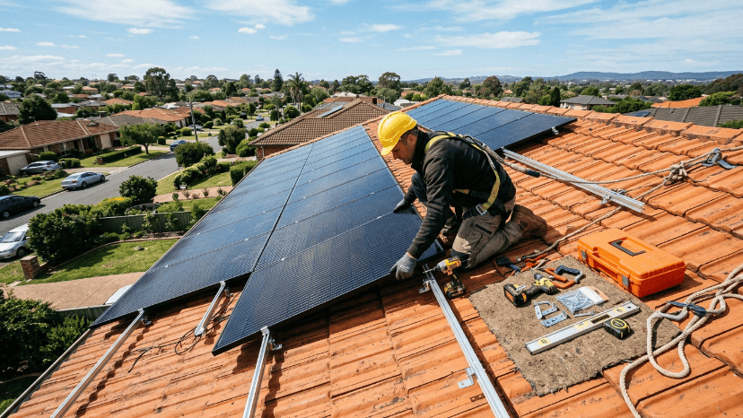 Installation de panneaux solaires sur le toit