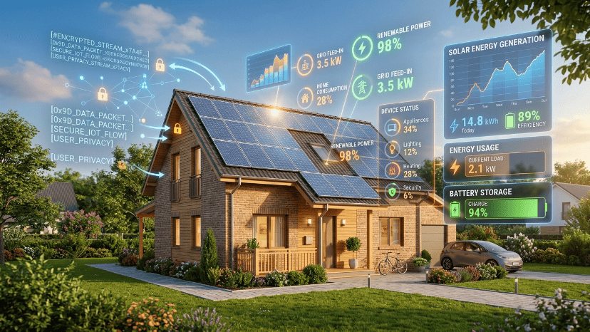 Maison individuelle avec des panneaux solaire