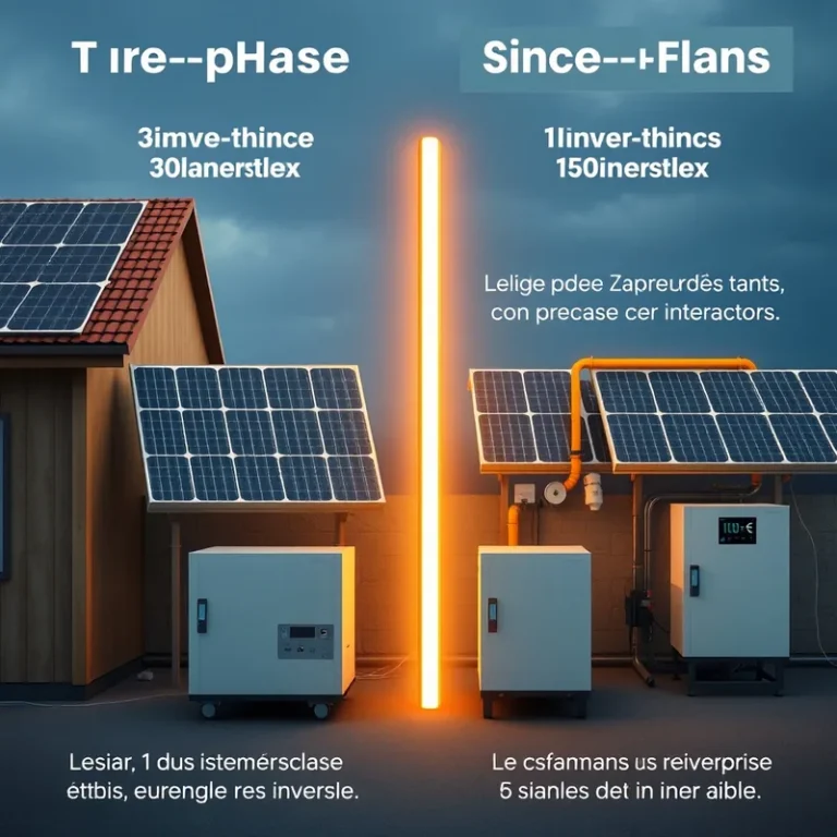 Comparaison entre systèmes solaires triphasés et monophasés avec panneaux