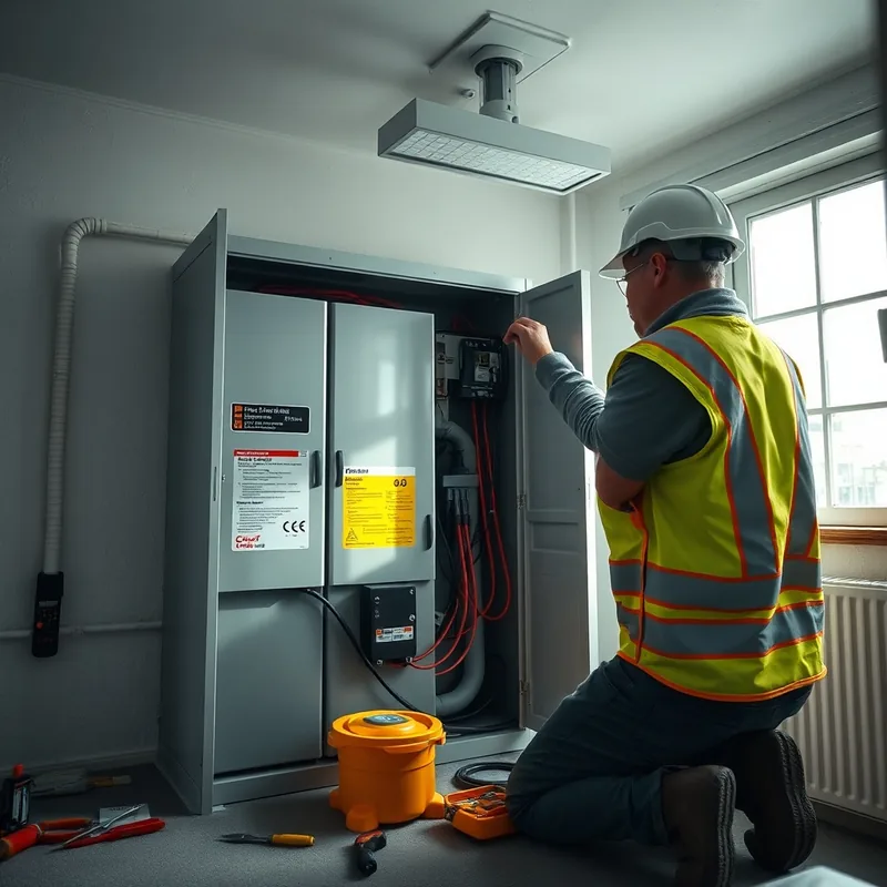 Installation d'une batterie 5 kW dans un espace bien éclairé.