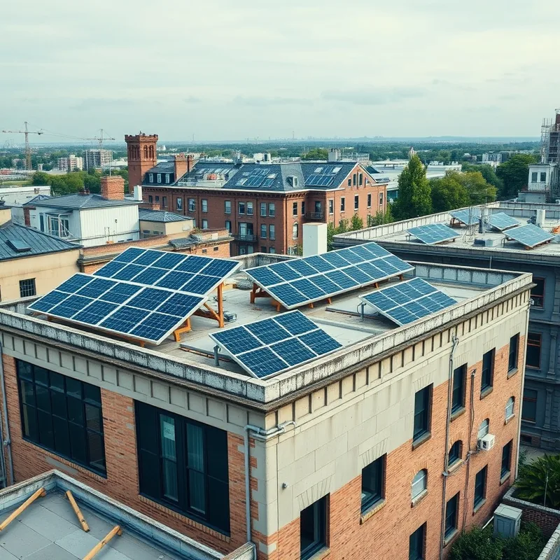 Toiture avec panneaux solaires adaptés à différents types de bâtiments.
